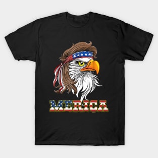 Eagle Mullet 4th of July American Flag T-Shirt